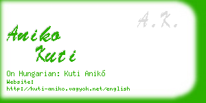 aniko kuti business card