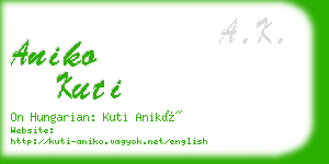 aniko kuti business card